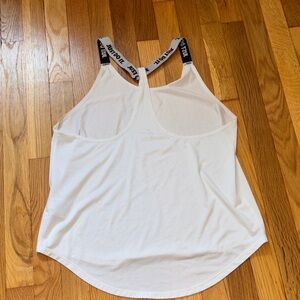 Women's White Tank Top with Black Straps